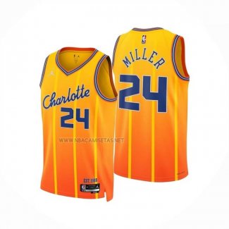 Camiseta Charlotte Hornets Brandon Miller NO 24 Ciudad 2025-26 Naranja