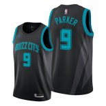 Camiseta Charlotte Hornets Tony Parker NO 9 Ciudad Edition Negro