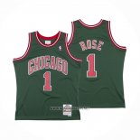 Camiseta Chicago Bulls Derrick Rose NO 1 Mitchell & Ness 2008-09 Verde2