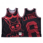 Camiseta Chicago Bulls Zach Lavine NO 8 Mitchell & Ness Big Face Negro