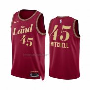 Camiseta Cleveland Cavaliers Donovan Mitchell NO 45 Ciudad 2023-24 Rojo
