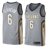 Camiseta Cleveland Cavaliers Jordan Clarkson NO 6 Ciudad 2018 Gris