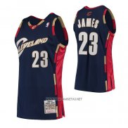 Camiseta Cleveland Cavaliers Lebron James NO 23 Mitchell & Ness 2008-09 Azul