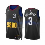 Camiseta Denver Nuggets Julian Strawther NO 3 Ciudad 2023-24 Negro