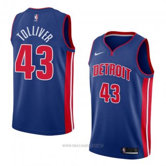 Camiseta Detroit Pistons Anthony Tolliver NO 43 Icon 2018 Azul