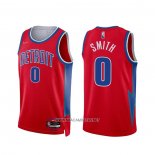 Camiseta Detroit Pistons Chris Smith NO 0 Ciudad 2021-22 Rojo