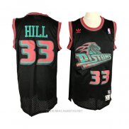Camiseta Detroit Pistons Grant Hill NO 33 Retro Negro