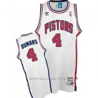 Camiseta Detroit Pistons Joe Dumars NO 4 Retro Blanco
