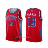 Camiseta Detroit Pistons Kelly Olynyk NO 13 Ciudad 2021-22 Rojo