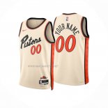 Camiseta Detroit Pistons Personalizada Ciudad 2024-25 Amarillo