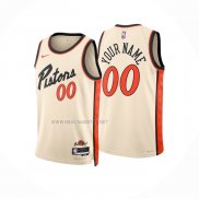 Camiseta Detroit Pistons Personalizada Ciudad 2024-25 Amarillo