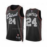 Camiseta Detroit Pistons Zavier Simpson NO 24 Ciudad 2023-24 Negro