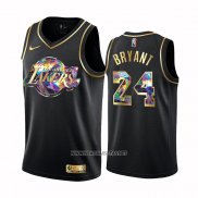 Camiseta Golden Edition Los Angeles Lakers Kobe Bryant NO 24 2021-22 Negro