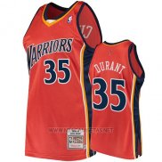Camiseta Golden State Warriors Kevin Durant NO 35 2009-10 Hardwood Classics Naranja