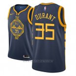 Camiseta Golden State Warriors Kevin Durant NO 35 Ciudad 2018-19 Azul