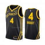 Camiseta Golden State Warriors Moses Moody NO 4 Ciudad 2023-24 Negro