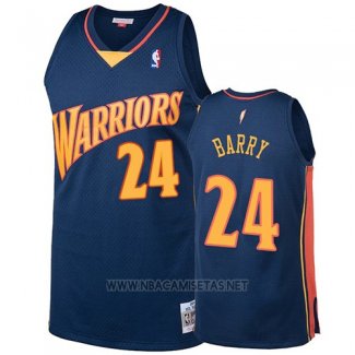 Camiseta Golden State Warriors Rick Barry NO 24 2009-10 Hardwood Classics Azul