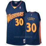 Camiseta Golden State Warriors Stephen Curry NO 30 2009-10 Hardwood Classics Azul