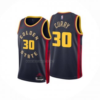 Camiseta Golden State Warriors Stephen Curry NO 30 Ciudad 2024-25 Azul