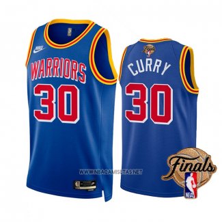 Camiseta Golden State Warriors Stephen Curry NO 30 Classic 2022 NBA Finals Azul