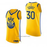 Camiseta Golden State Warriors Stephen Curry NO 30 Statement Autentico 2022 Oro