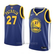 Camiseta Golden State Warriors Zaza Pachulia NO 27 Icon 2017-18 Finals Bound Azul