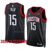 Camiseta Houston Rockets Daishen Nix NO 15 Statement 2023-24 Negro