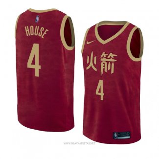 Camiseta Houston Rockets Danuel House NO 4 Ciudad 2018-19 Rojo