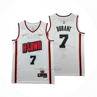 Camiseta Houston Rockets Kevin Durant NO 7 Ciudad 2024-25 Blanco