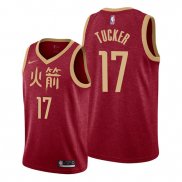 Camiseta Houston Rockets P.j. Tucker NO 17 Ciudad 2018 Rojo