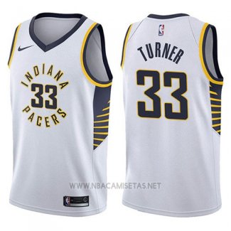 Camiseta Indiana Pacers Myles Turner NO 33 Association 2017-18 Blanco