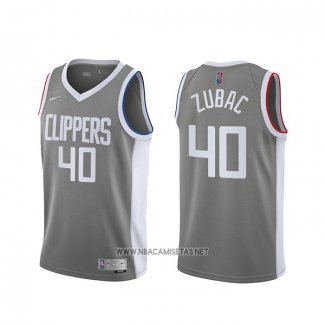 Camiseta Los Angeles Clippers Ivica Zubac NO 40 Earned 2020-21 Gris