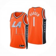 Camiseta Los Angeles Clippers James Harden NO 1 Ciudad 2025-26 Naranja