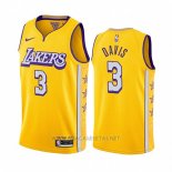 Camiseta Los Angeles Lakers Anthony Davis NO 3 Ciudad 2019-20 Amarillo