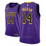 Camiseta Los Angeles Lakers Brandon Ingram NO 14 Ciudad 2018 Violeta