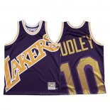Camiseta Los Angeles Lakers Jared Dudley NO 10 Mitchell & Ness Big Face Violeta