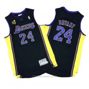 Camiseta Los Angeles Lakers Kobe Bryant NO 24 2009-10 Finals Negro