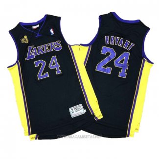 Camiseta Los Angeles Lakers Kobe Bryant NO 24 2009-10 Finals Negro
