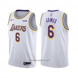 Camiseta Los Angeles Lakers LeBron James NO 6 Association 2021-22 Blanco