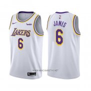 Camiseta Los Angeles Lakers LeBron James NO 6 Association 2021-22 Blanco