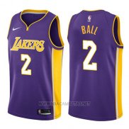 Camiseta Los Angeles Lakers Lonzo Ball NO 2 2017-18 Violeta