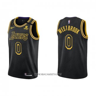 Camiseta Los Angeles Lakers Russell Westbrook NO 0 Mamba 2021-22 Negro