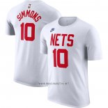 Camiseta Manga Corta Brooklyn Nets Ben Simmons Classic 2022-23 Blanco