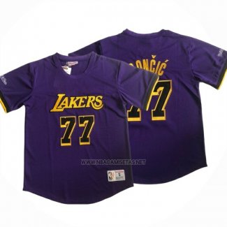 Camiseta Manga Corta Los Angeles Lakers Luka Doncic NO 77 Violeta