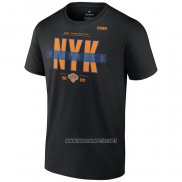 Camiseta Manga Corta New York Knicks 2023 NBA Playoffs Jump Ball Negro