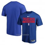 Camiseta Manga Corta Philadelphia 76ers Practice Performance 2022-23 Azul