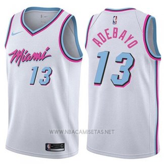 Camiseta Miami Heat Bam Adebayo NO 13 Ciudad 2017-18 Blanco