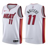 Camiseta Miami Heat Dion Waiters NO 11 Association 2017-18 Blanco