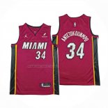 Camiseta Miami Heat Giannis Antetokounmpo NO 34 Statement Rojo