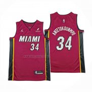 Camiseta Miami Heat Giannis Antetokounmpo NO 34 Statement Rojo